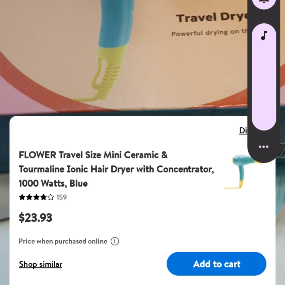 Travel hair dryer